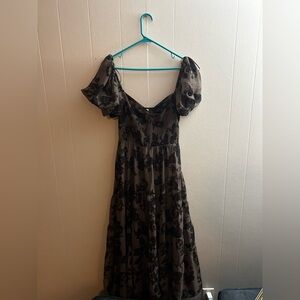 Bohme Puff Sleeve Floral Maxi Dress.